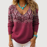 Amelia | Graceful V-Neck Long Sleeve Top