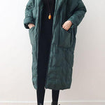 2025 Warm Yellow Down Coat original design literary retro overcoat