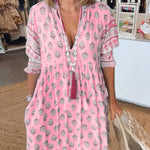Claire Bishop | Chic Floral V-Neck Midi Dress For Women