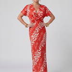 Astra | Short Sleeve Abstract Pattern Maxi Dress