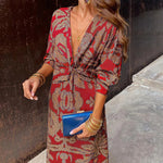 Harper™ | Elegant Long Sleeve Floral Print Maxi Dress