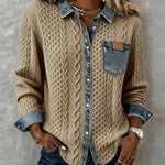 Dakota | Long Sleeve Shirt with Denim Details