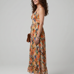 Quill | Spaghetti Strap Abstract Print Midi Dress