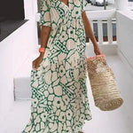 CHRISTINE™ | Long Summer Dress with Flowing Cut and Elegant Graphic Pattern