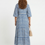 Elodie | Diamond Print Tiered Midi Dress