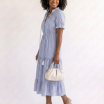 Dakota™ | Short Sleeve Striped Tiered Midi Dress