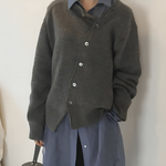 Luna Women's Cardigan Soft Knit Asymmetrical Buttons Relaxed Fit Casual Layering All Seasons™