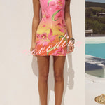 Fashionable Sequined Printed Suspender Slim-fit Mini Dress