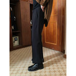 Retro Mid-waist Casual Straight-leg Loose Suit Pants
