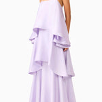 Soft and Smooth Satin Tiered Slip Square Neck A-line Maxi Dress