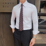 Striped Point Collar Casual Slim Shirt