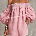 Sienna Lantern Sleeve Off-The-Shoulder Dress