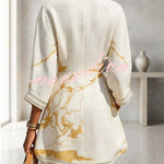 Aurelia Gilded Marble Linen Tunic Dress