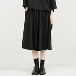 Casual Loose-fitting Wide-leg Cropped Trousers