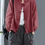 Luxury Black O-Neck Plaid Fall Long Sleeve Trench