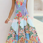 Unique Printed Spaghetti Strap Square Neck Casual Holiday Maxi Dress