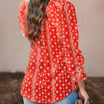 Zeagoo Zeagoo Women's Boho Tops Floral Print V Neck Short Sleeve Casual Loose Blouses Shirts