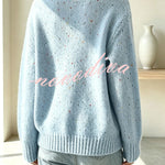 Atmospheric Mixed Color Knit Colorful Dots Button Up Long Sleeve Cardigan