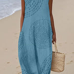 Ashly | Robe longue sans manches avec design texturé