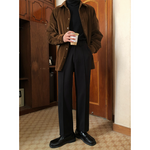 Retro Mid-waist Casual Straight-leg Loose Suit Pants