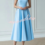 Solid Color Halter Neck Bow Tie Elegant Waist-cinching Midi Dress