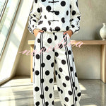 Napoleon Colorblock Polka Dot Zipper High Neck Chinese Style Buttons Pocket Sporty Jacket