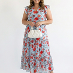Lila | Floral V-Neck Tiered Midi Dress