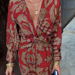 Harper™ | Elegant Long Sleeve Floral Print Maxi Dress