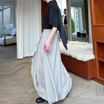 Double-layer Irregular Pleated Retro Skirt Pants