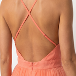 Tia | Deep V Strap Pleated Maxi Dress