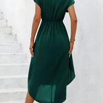 Genevieve Hartley | Midi Wrap Dress with Tie Waist For Women