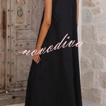 Solid Color Loose Sleeveless Casual Vacation Maxi Dress