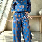 Napoleon Colorblock Polka Dot Zipper High Neck Chinese Style Buttons Pocket Sporty Jacket