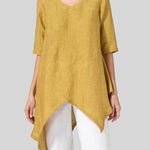 Zeagoo Zeagoo Round Neck Half Sleeve Top T Shirt With Pockets Irregular Length Top