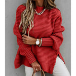 Side Split Knitted  Sweater Top