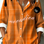Halloween Shirt Featuring Evil Spirit and Jack-o'-lantern Patterns