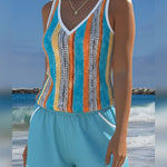 Mia | Striped V-Neck Tankini
