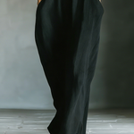 Costanza | Maxi black dress with kimono sleeves and V-neck