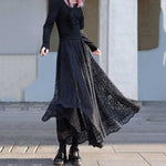 High Waist Lace Embroidered A-line Skirt