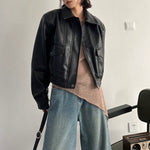Short Vintage Leather Jacket