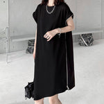 Side Zip Short Sleeve T-Shirt Dress