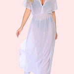 Zeagoo Women's Cover ups Chiffon Deep V Neck Maxi Dress