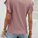 Zeagoo Womens Summer Tops Crewneck Short Sleeve Shirts Casual Basic Ruffle T Shirt Fashion Cute Blouse 2024