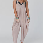 Zeagoo Women's Casual Loose Summer Rompers Sleeveless Loose Spaghetti Strap Baggy Overalls Harem Jumpsuits