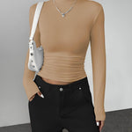 Zeagoo Womens Long Sleeve Shirts Mock Neck Basic Slim Fitted Tops