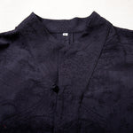 Cotton and Linen Jacquard Vintage Half Sleeve Shirt