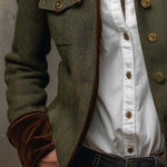 Diane – Vintage Khaki Blazer with Contrasting Details