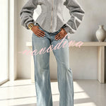 Aura Sculptural Corset-Style Zip-Up Sweatshirt