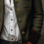 Colette™ | Vintage Herringbone Trim Blazer