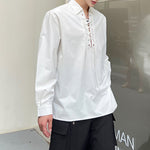 Tie-strap Casual Pullover Shirt